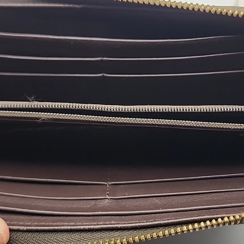 Gucci Dark Brown GG Embossed Leather Wallet Guccissima With‎ COA
